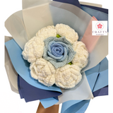 Blue and White Roses Bouquet